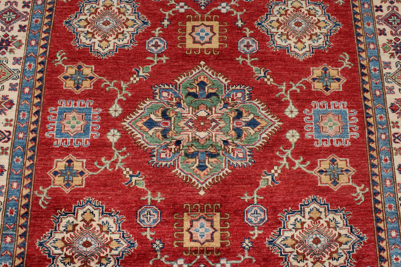 6x8 Red and Ivory Anatolian Traditional Rug