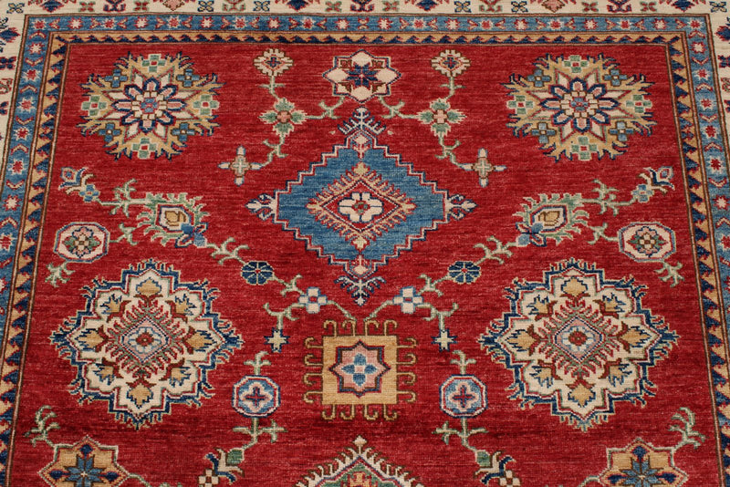 6x8 Red and Ivory Anatolian Traditional Rug