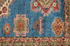 5x7 Light Blue and Ivory Kazak Tribal Rug