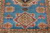 5x7 Light Blue and Ivory Kazak Tribal Rug