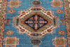 5x7 Light Blue and Ivory Kazak Tribal Rug