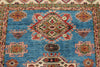 5x7 Light Blue and Ivory Kazak Tribal Rug