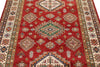 5x7 Red and Ivory Kazak Tribal Rug