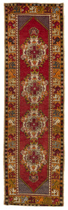 3x10 Red and Rust Turkish Tribal Runner