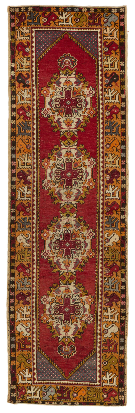 3x10 Red and Rust Turkish Tribal Runner