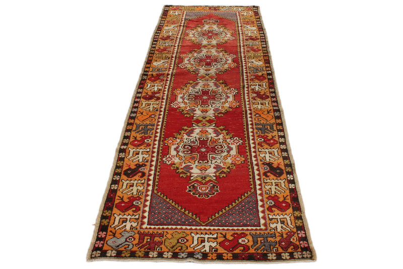 3x10 Red and Rust Turkish Tribal Runner