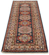 3x7 Navy and Ivory Kazak Tribal Runner