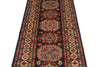 3x7 Navy and Ivory Kazak Tribal Runner