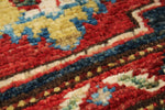 3x7 Navy and Ivory Kazak Tribal Runner