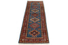 2x7 Light Blue and Red Kazak Tribal Runner