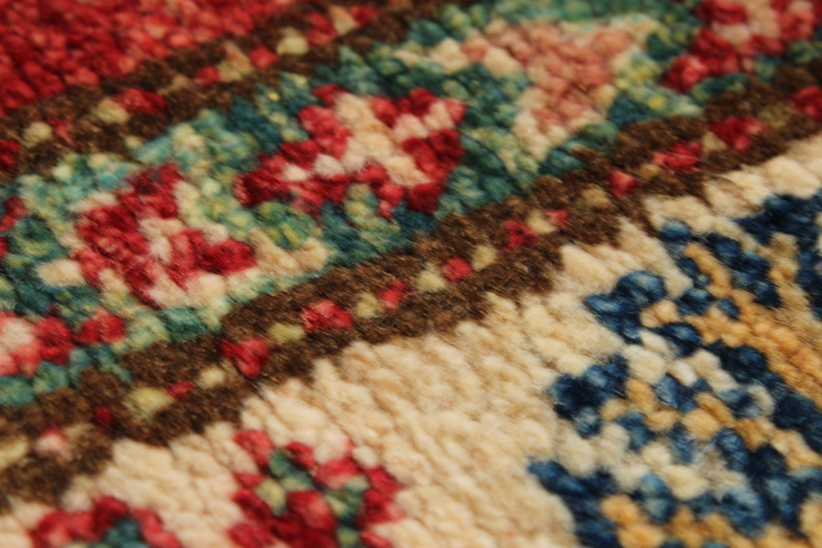 3x10 Red and Ivory Kazak Tribal Runner