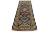 3x10 Blue and Ivory Kazak Tribal Runner