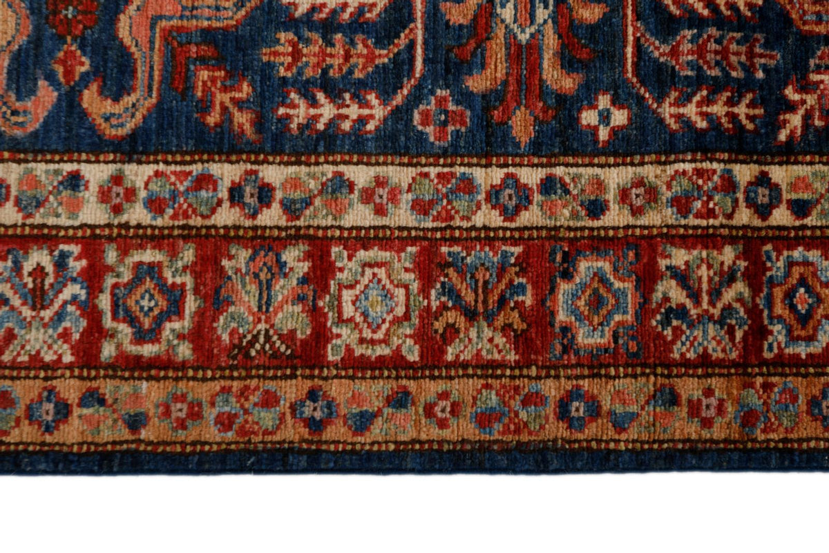 3x10 Navy and Red Kazak Tribal Runner