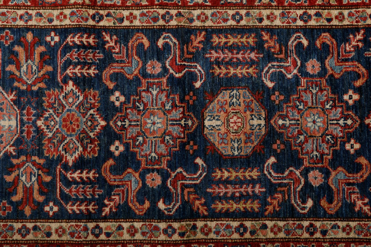 3x10 Navy and Red Kazak Tribal Runner