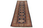 3x10 Navy and Ivory Kazak Tribal Runner