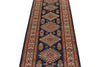 3x10 Navy and Ivory Kazak Tribal Runner