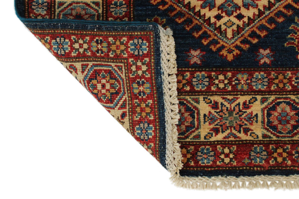 3x10 Navy and Ivory Kazak Tribal Runner