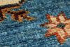 3x7 Blue and Rust Kazak Tribal Runner