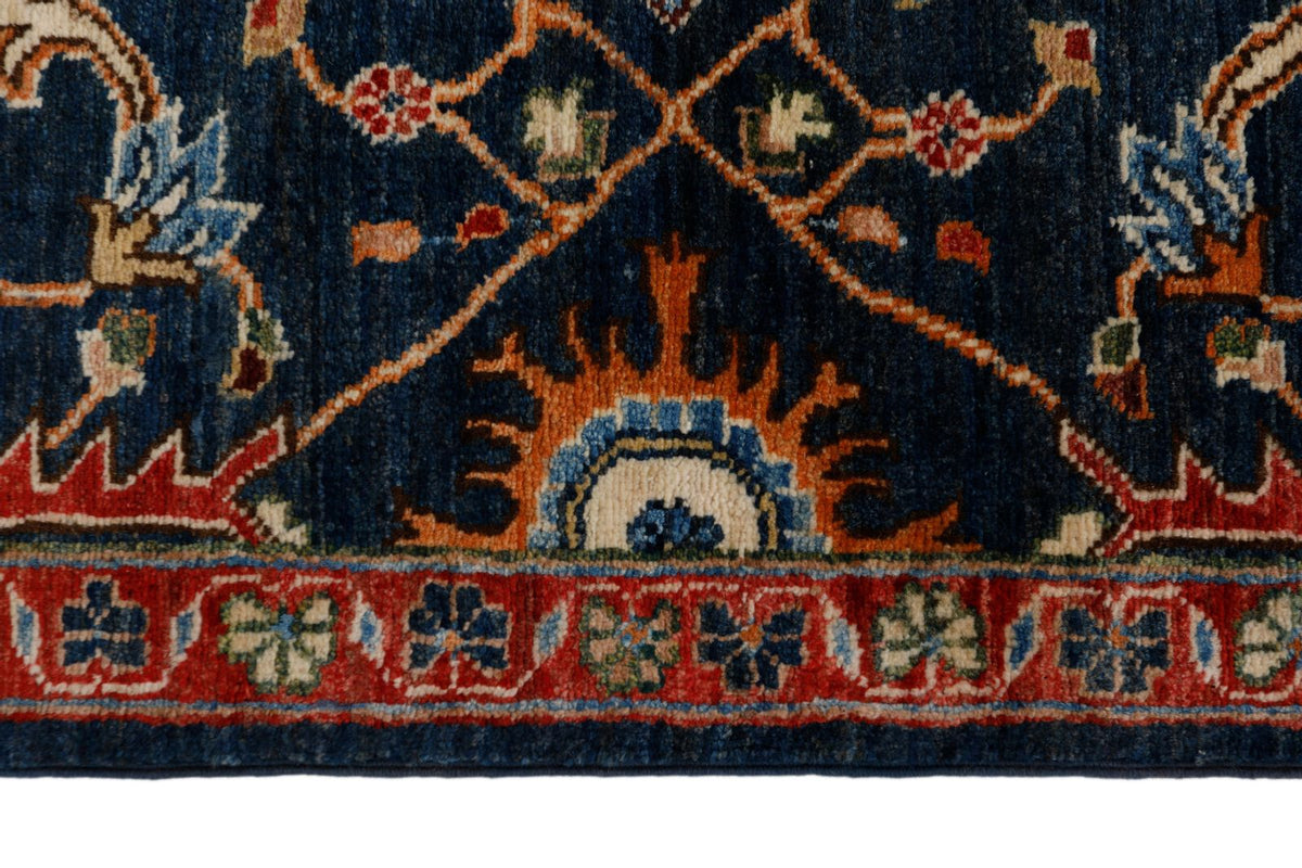 3x12 Navy and Red Anatolian Persian Runner
