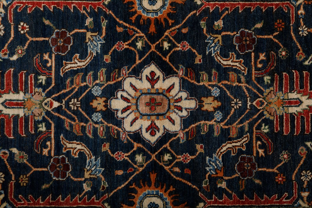 3x12 Navy and Red Anatolian Persian Runner
