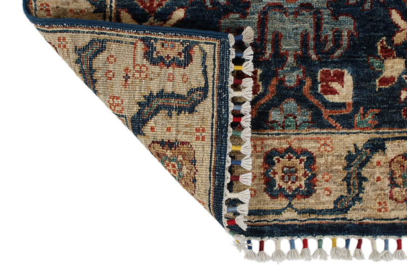 3x10 Navy and Ivory Anatolian Persian Runner