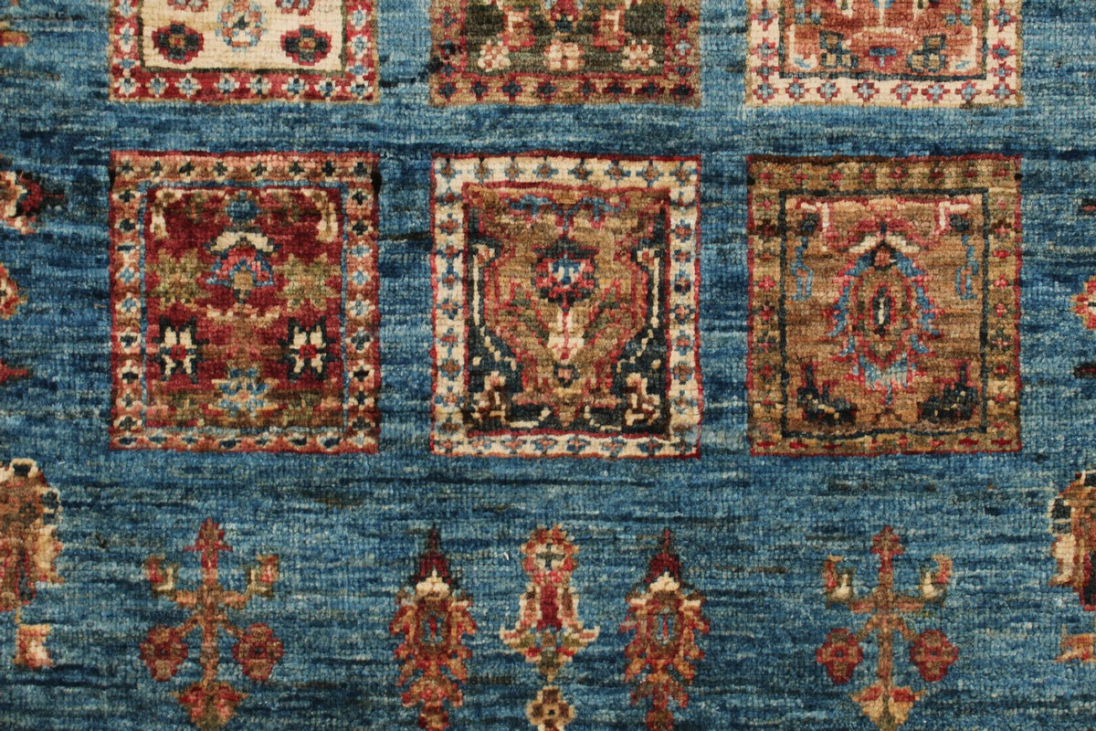 3x10 Multicolor and Light Blue Turkish Persian Runner