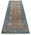3x10 Multicolor and Light Blue Turkish Persian Runner