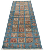 3x10 Multicolor and Light Blue Turkish Persian Runner