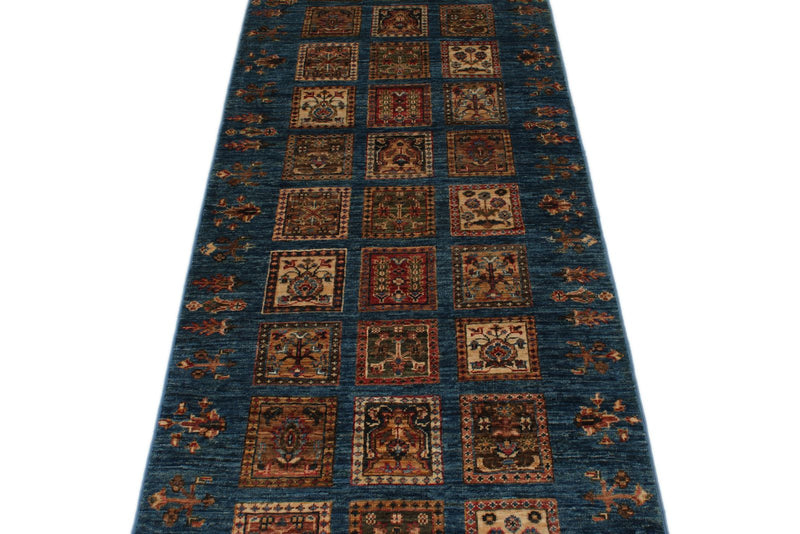3x10 Multicolor and Light Blue Turkish Persian Runner