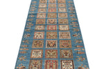 3x10 Multicolor and Light Blue Turkish Persian Runner