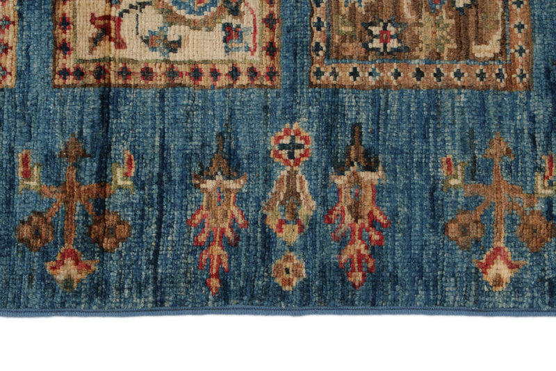 3x10 Multicolor and Light Blue Turkish Persian Runner