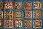3x10 Multicolor and Light Blue Turkish Persian Runner