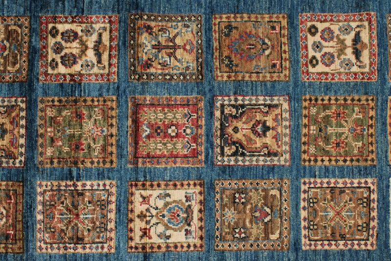 3x10 Multicolor and Light Blue Turkish Persian Runner