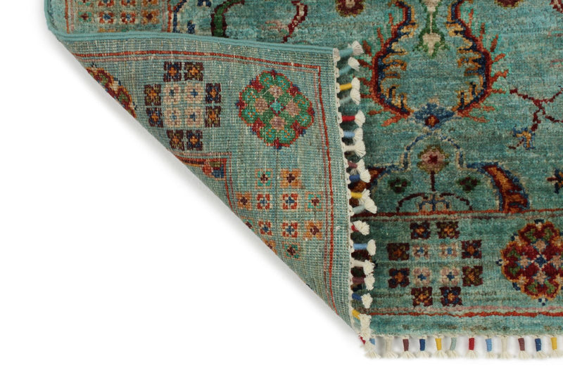 3x10 Blue and Multicolor Turkish Tribal Runner