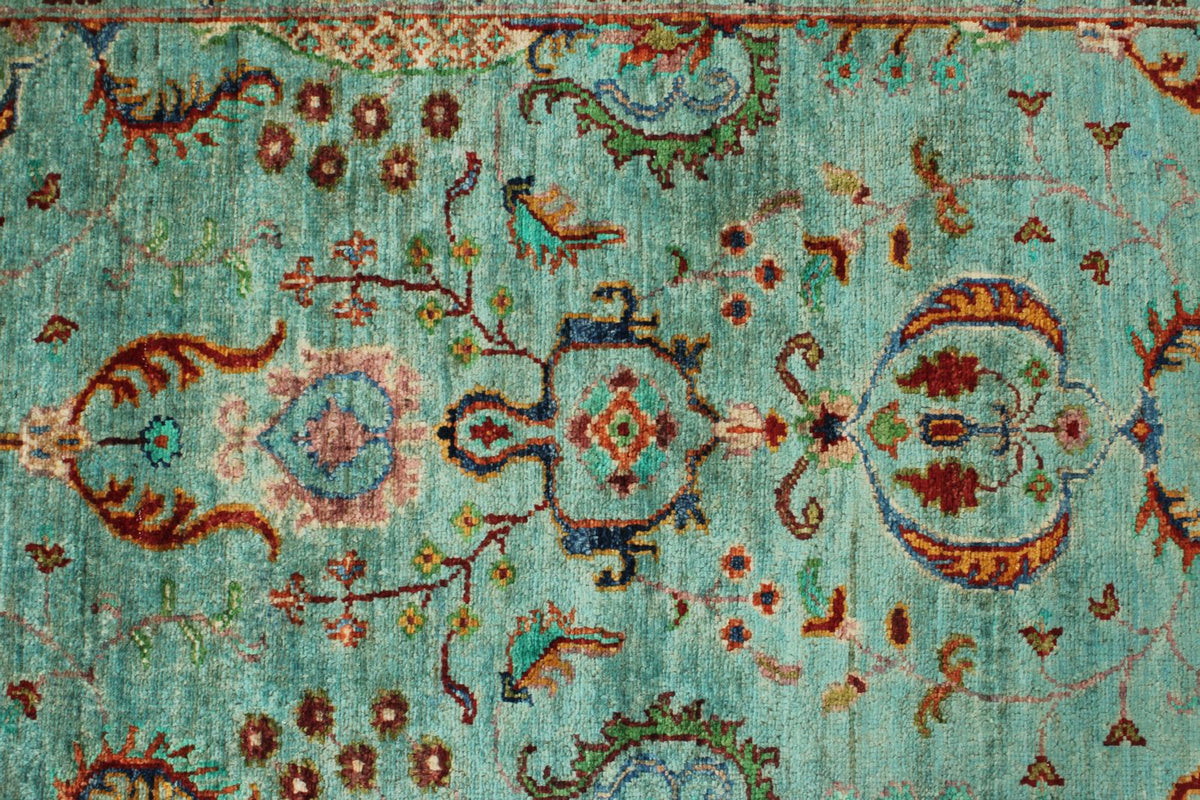 3x10 Blue and Multicolor Turkish Tribal Runner