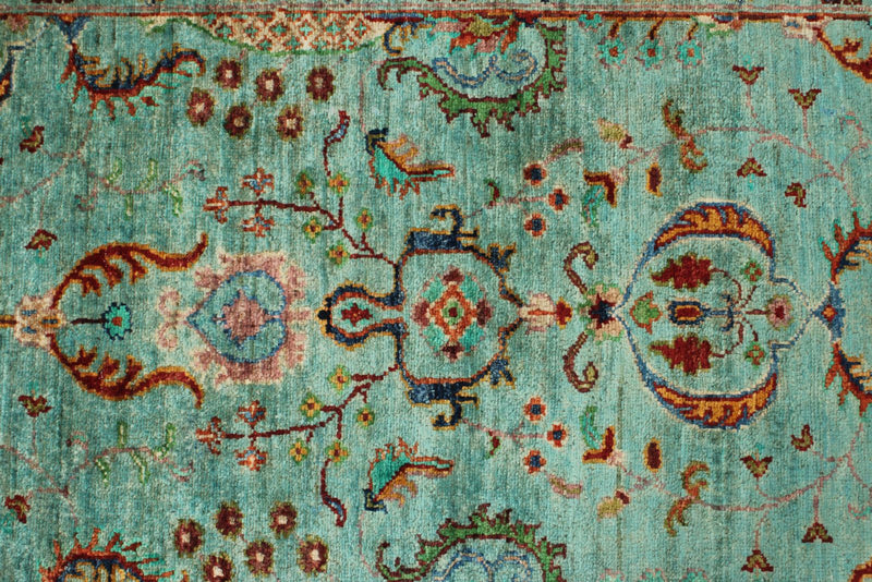 3x10 Blue and Multicolor Turkish Tribal Runner