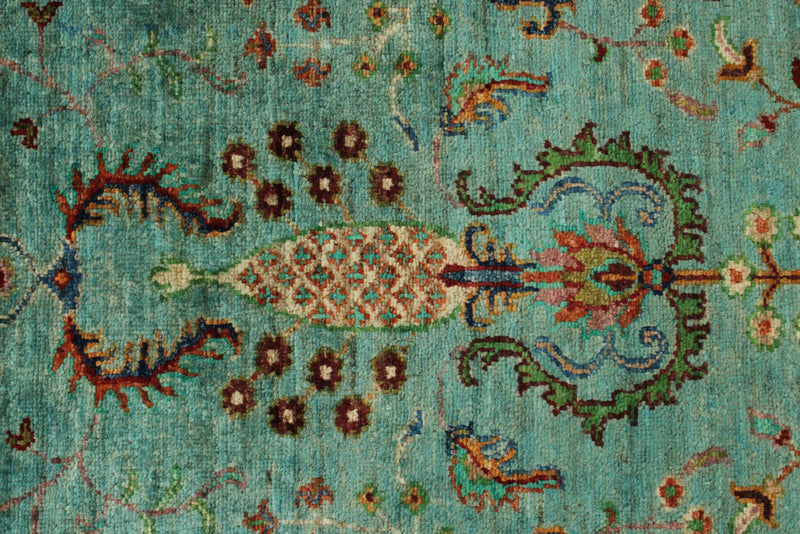 3x10 Blue and Multicolor Turkish Tribal Runner