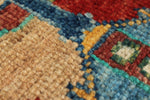 5x7 Light Blue and Multicolor Turkish Tribal Rug