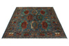 5x7 Light Blue and Multicolor Turkish Tribal Rug