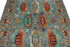 5x7 Light Blue and Multicolor Turkish Tribal Rug