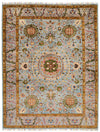 5x6 Light Blue and Light Gray Turkish Tribal Rug