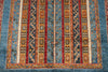 4x6 Multicolor and Light Blue Turkish Tribal Rug