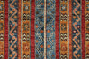 4x6 Multicolor and Light Blue Turkish Tribal Rug