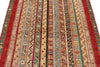 4x6 Multicolor and Red Turkish Tribal Rug