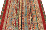 4x6 Multicolor and Red Turkish Tribal Rug