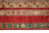 4x6 Multicolor and Red Turkish Tribal Rug