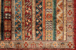 4x6 Multicolor and Red Turkish Tribal Rug