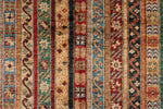 4x6 Multicolor and Red Turkish Tribal Rug