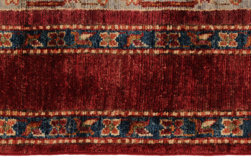 5x6 Multicolor and Red Turkish Tribal Rug