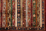 5x6 Multicolor and Red Turkish Tribal Rug